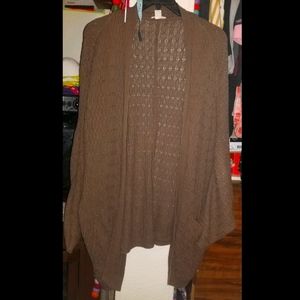 Westbound Brown Knit Shrug Sweater